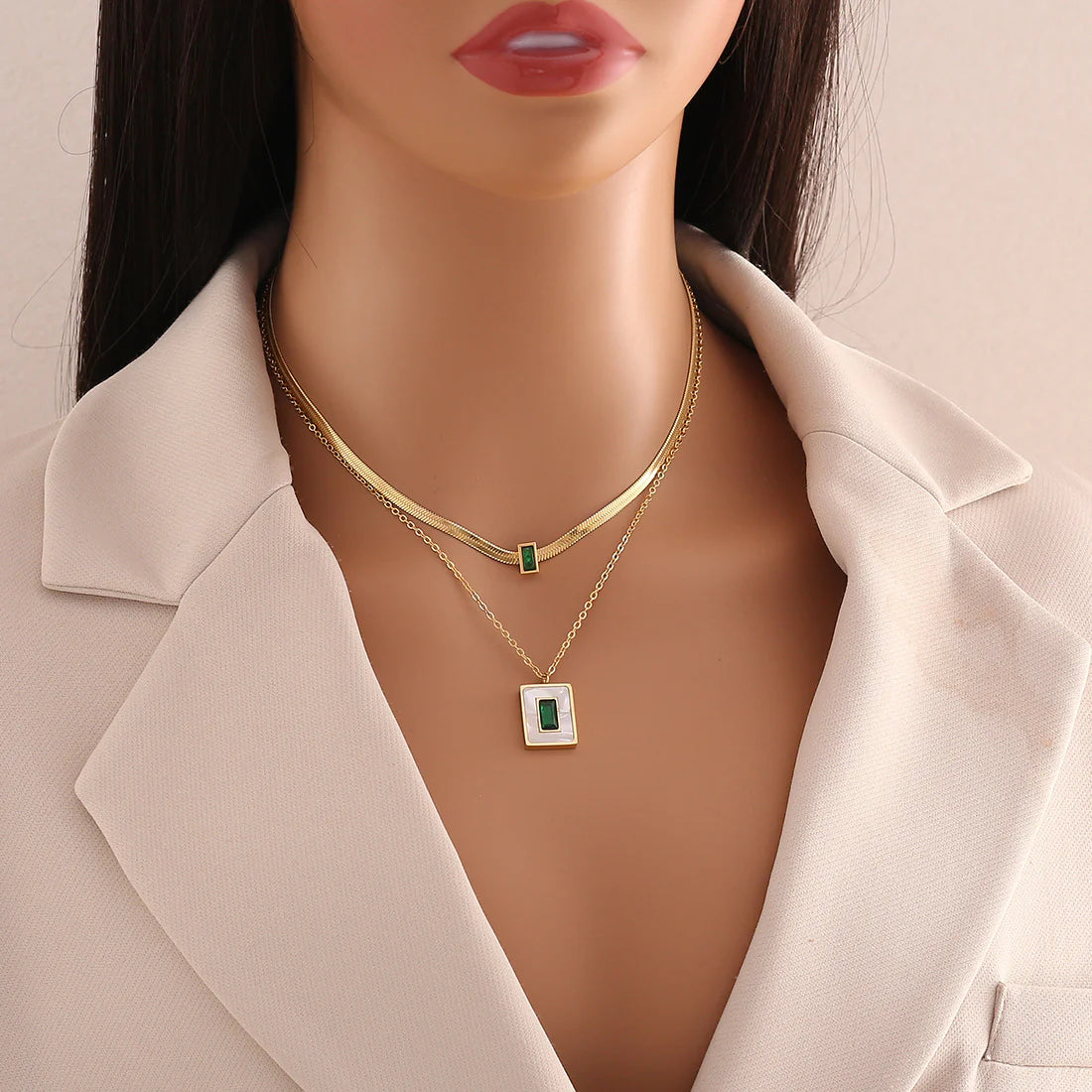 Fashion Quadrilateral Electroplating Necklaces