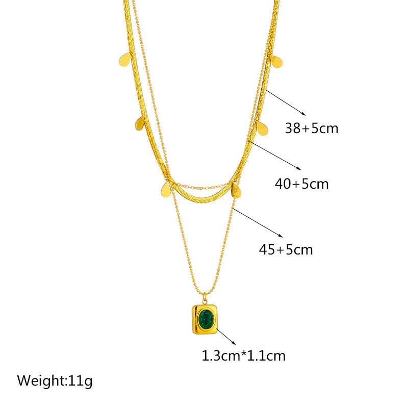 Square Titanium Steel Women Electroplating Jewelry Sets